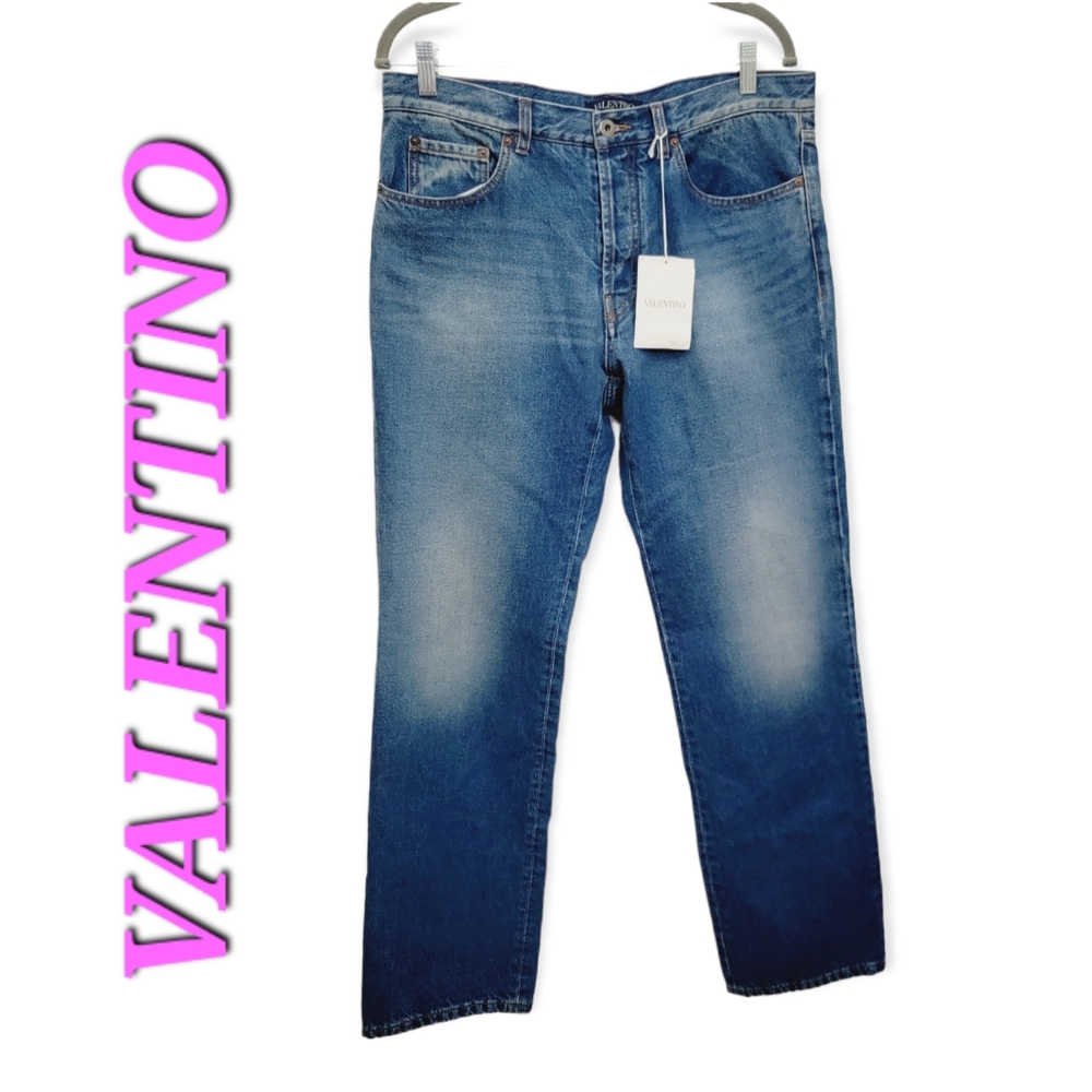VALENTINO Denim Wash Lavaggio Vintage Flare fly button Jeans